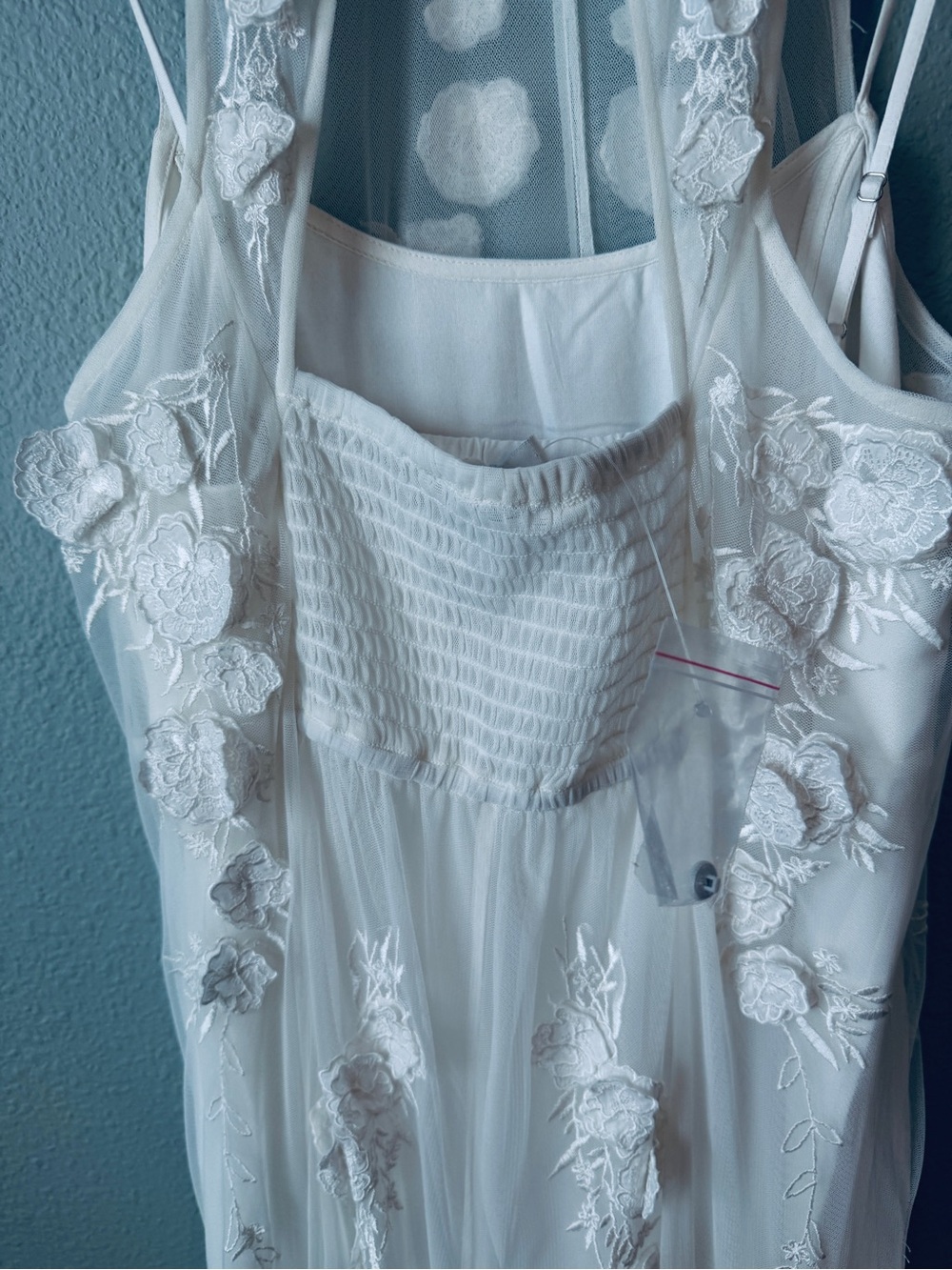 BHLDN Sleeveless Tulle Appliqué Maxi Dress in Ivory NWT NEVER WORN! - Picture 5 of 7